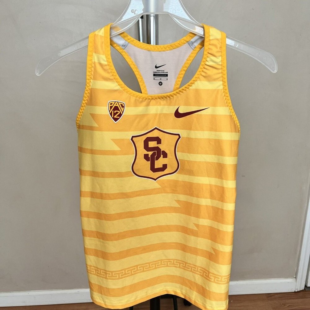 Nike Pro USC Trojans Cross Country Track Singlet Running Top Medium 825164-XXX